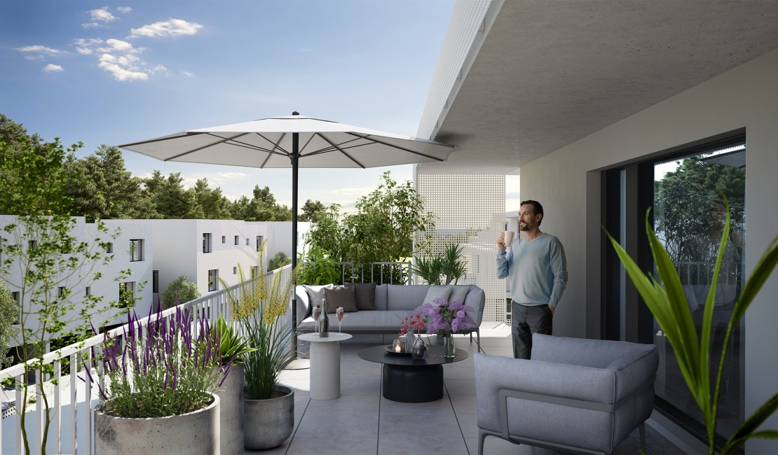 Selected flats with spacious terraces give the residents of flats and apartments the space to spend time outdoors
